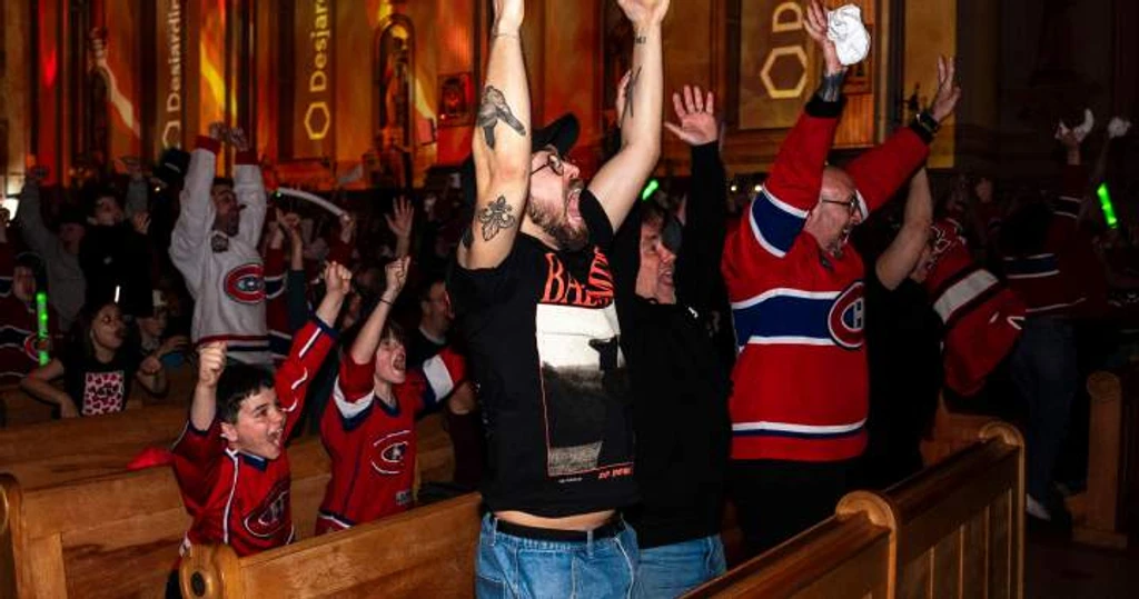Quebec Cathedral Transforms into Unlikely Hockey Watch Hub