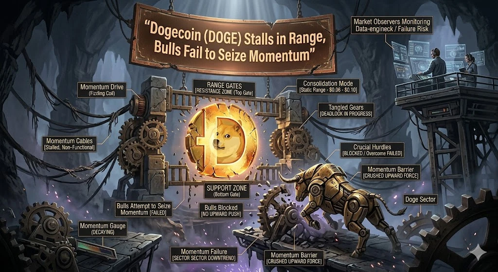 Dogecoin Stalls Below $0.0980 as Bulls Lose Steam