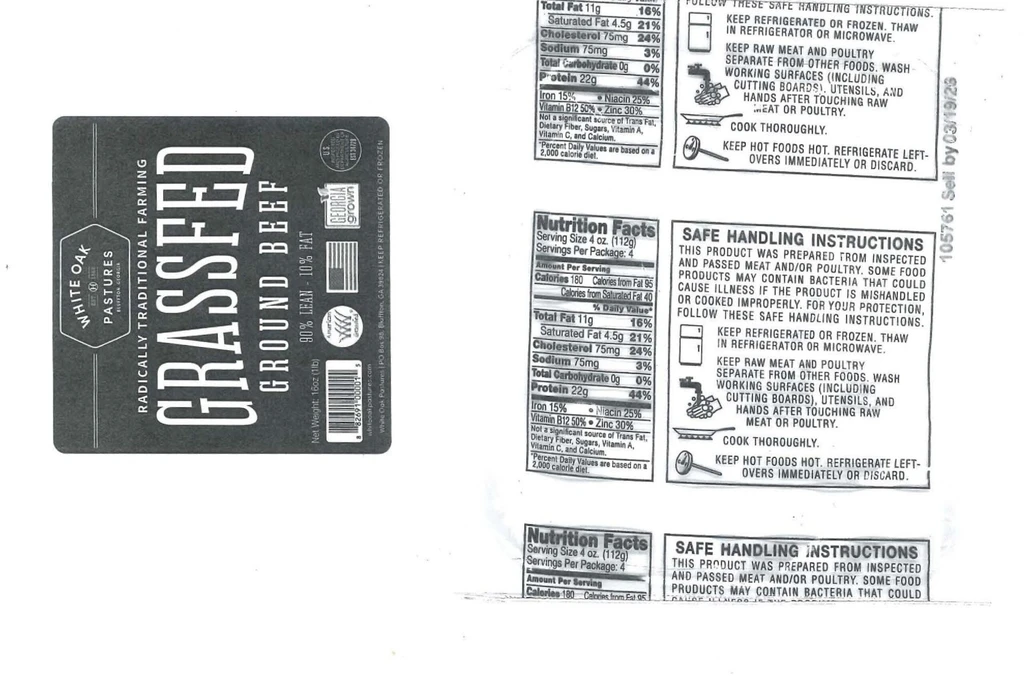Public Health Alert Issued for White Oak Pastures Ground Beef