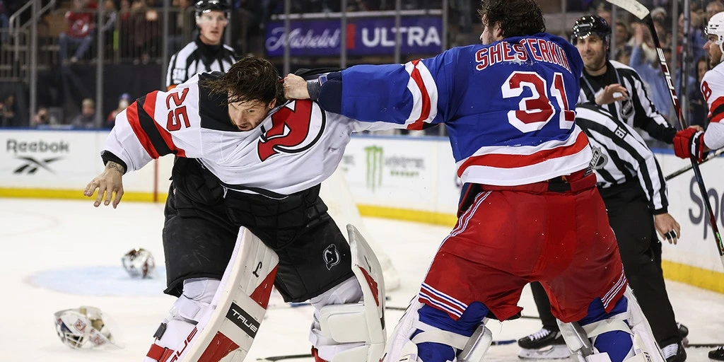 Rangers and Devils Goalies Trade Punches in NHL Rivalry Showdown