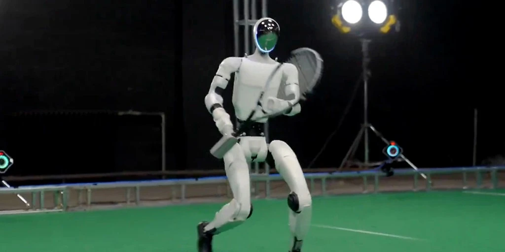 Humanoid Robot Masters Real-Time Tennis Play