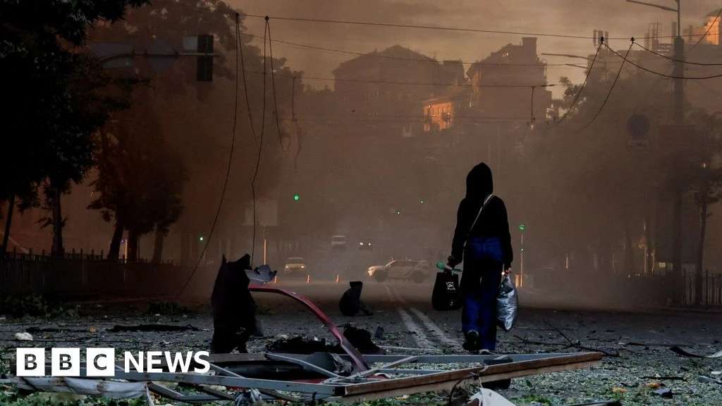 Russian Missile Barrage Hits Kyiv, Killing One and Injuring 21