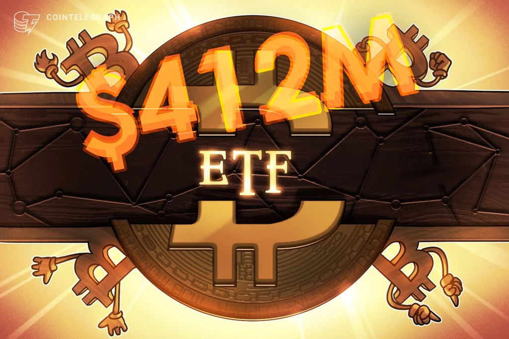 Bitcoin ETFs See $412M Inflow Surge as Goldman Sachs Files for BTC ETF