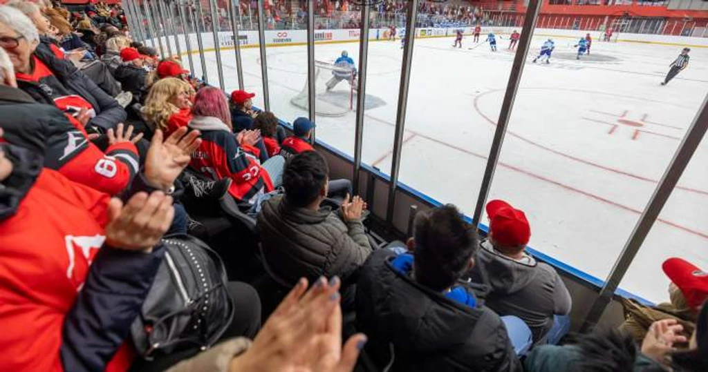 Shirtless Fans Climb Hockey Boards, Shatter Glass in Ontario