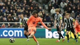Late Penalty Denies Newcastle Draw Against Barcelona in Champions League