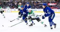 Stars Rally Past Maple Leafs 6-5 with Bourque's Hat Trick