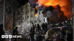 Kharkiv Apartment Block Devastated by Russian Strike, Seven Killed