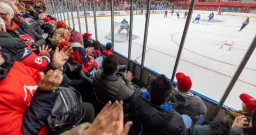 Shirtless Fans Climb Hockey Boards, Shatter Glass in Ontario