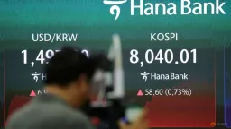 South Korea's KOSPI Craters Nearly 9% on Tech Selloff