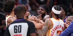 Knicks Crush Hawks by 50, Robinson and Daniels Ejected in Brawl