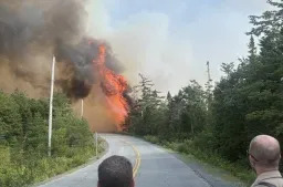 Nova Scotia Crews Battle Massive Wildfire Northeast of Halifax