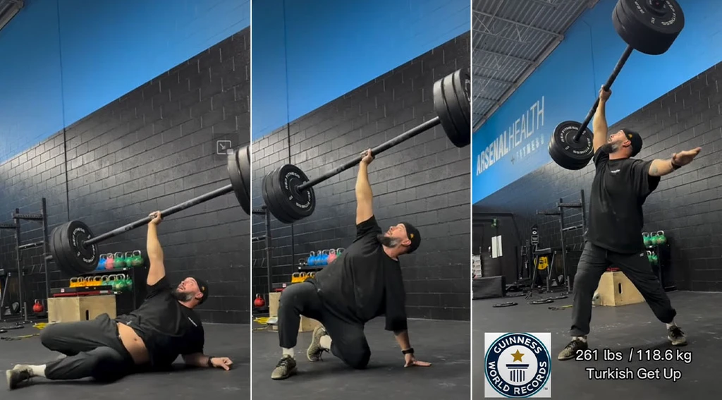 Aidala Shatters World Record with 261-Pound Turkish Get-Up