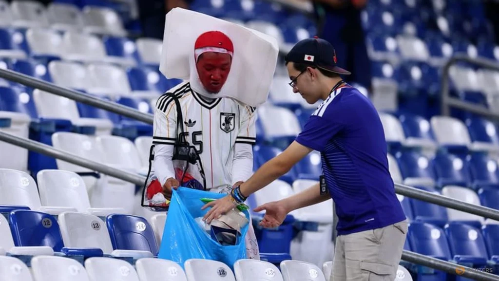 Japanese Fans Exhibit Cultural Responsibility at World Cup