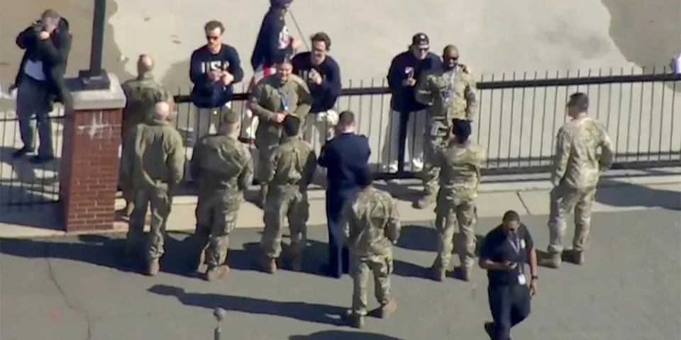 Team USA Hockey Celebrates Gold with Military, Heads to White House
