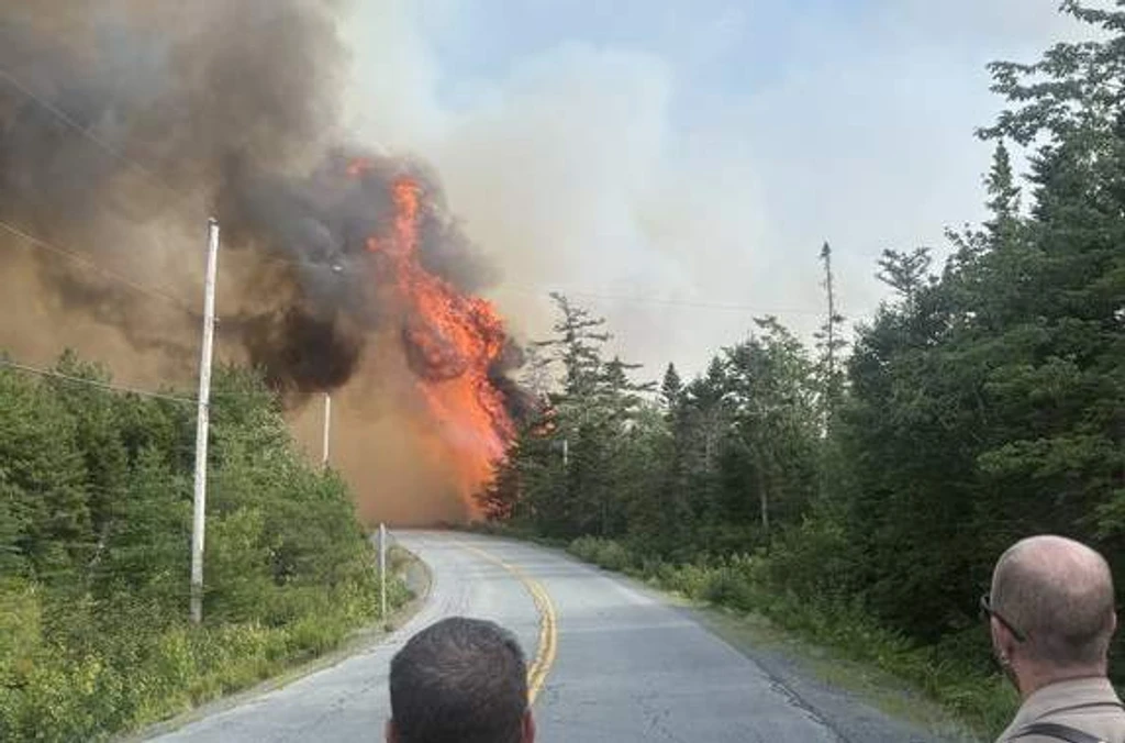 Nova Scotia Crews Battle Massive Wildfire Northeast of Halifax